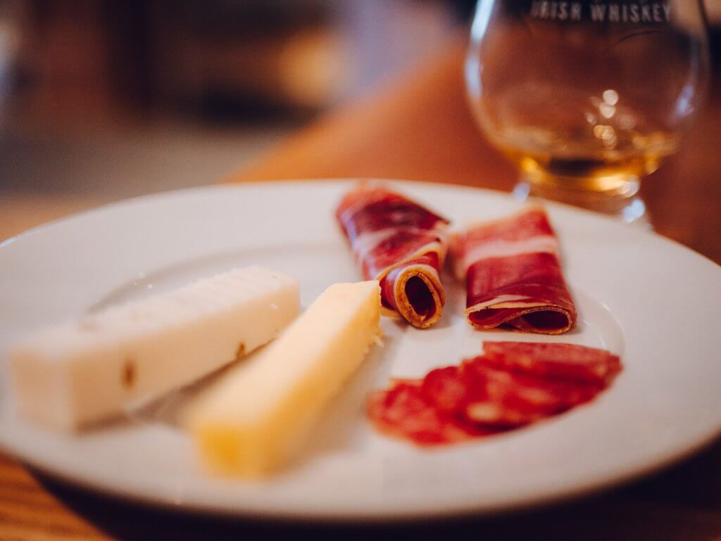 Plate of cold meats and cheese at McCambridges Galway