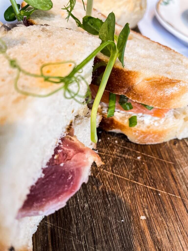 Sandwiches at afternoon tea in Ballygally castle hotel