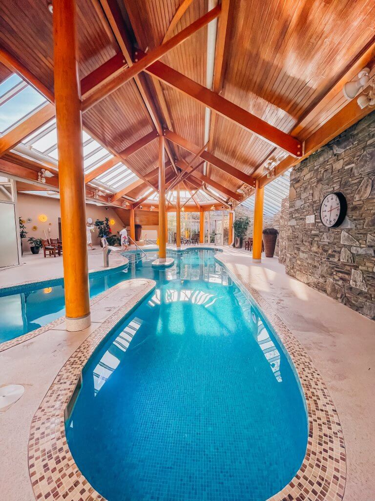 Luxury amenities at Sheen Falls Lodge, including a swimming pool, fitness center, and outdoor activities.