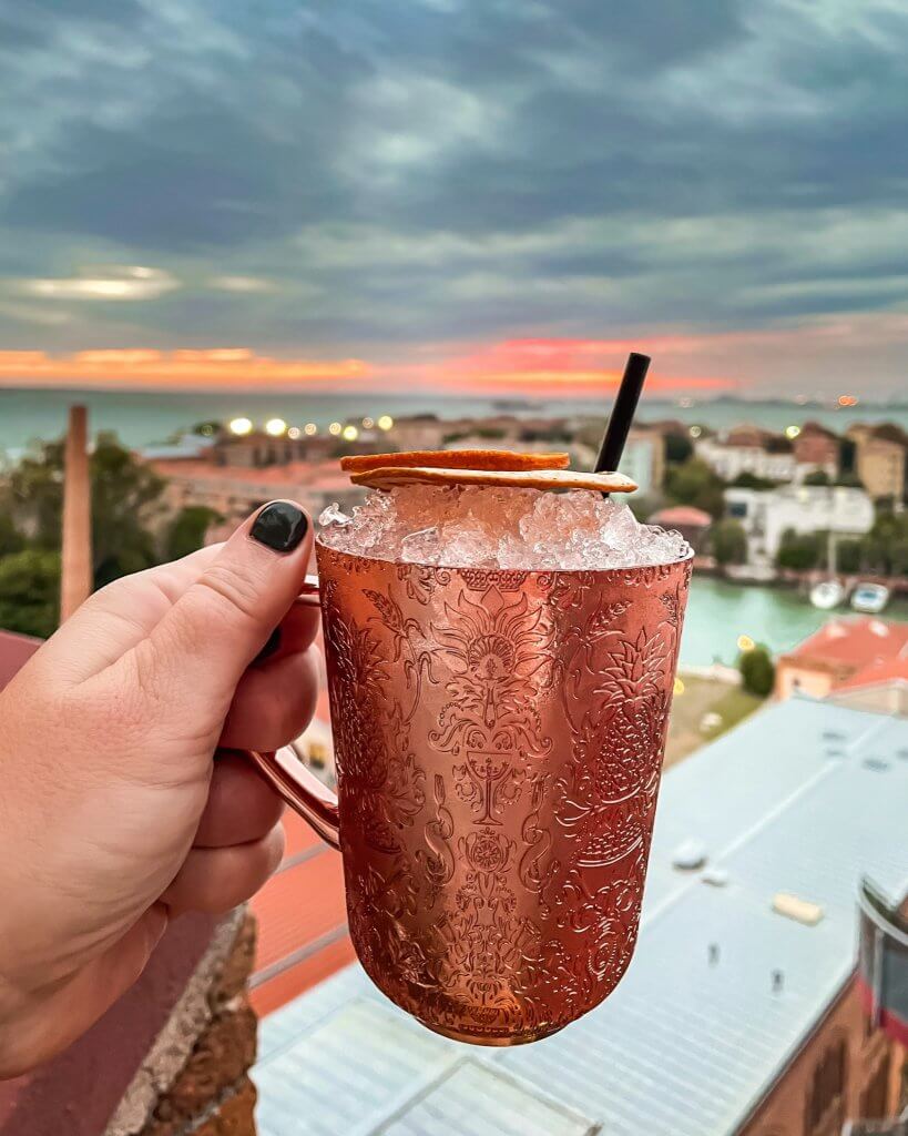 Cocktails at sunset in Venice