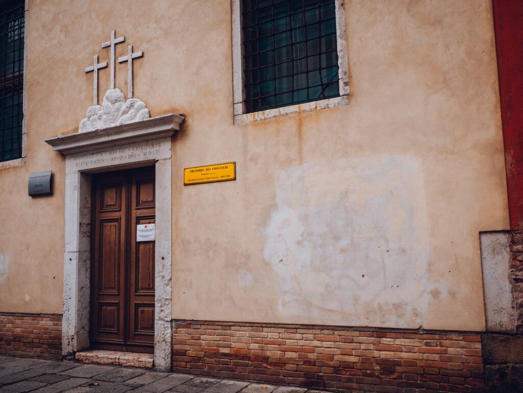 Plain exterior of Oratorio dei Crociferi in Jesuit square Cannaregio Venice