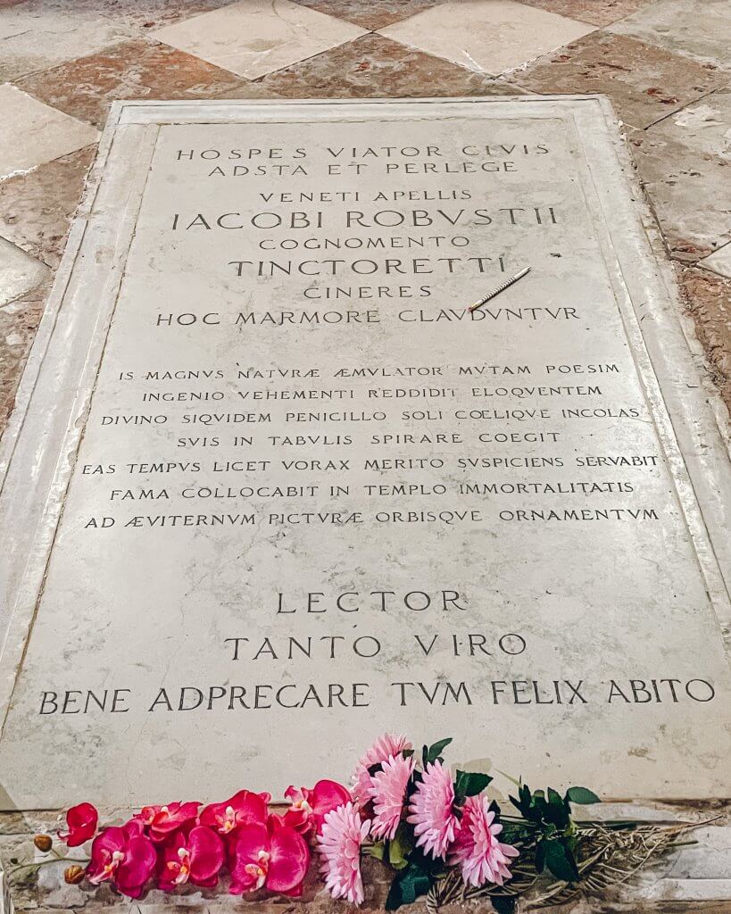 Tintoretto's grave in Madonna dell'Orto church in Venice Italy one of the best things to do in Cannaregio