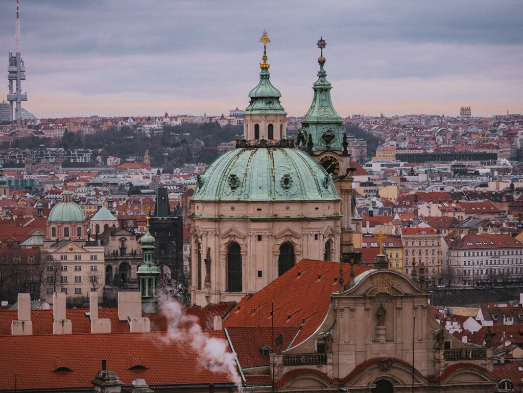 Rooftop views of Prague city