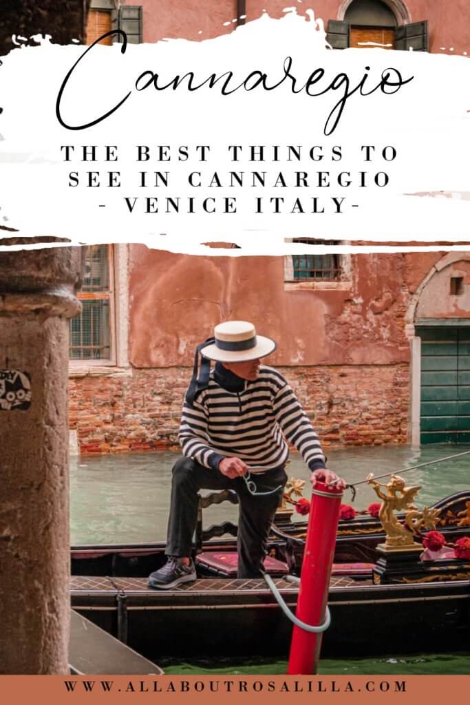 Image of a gondolier with text overlay best things to see in Cannaregio Venice