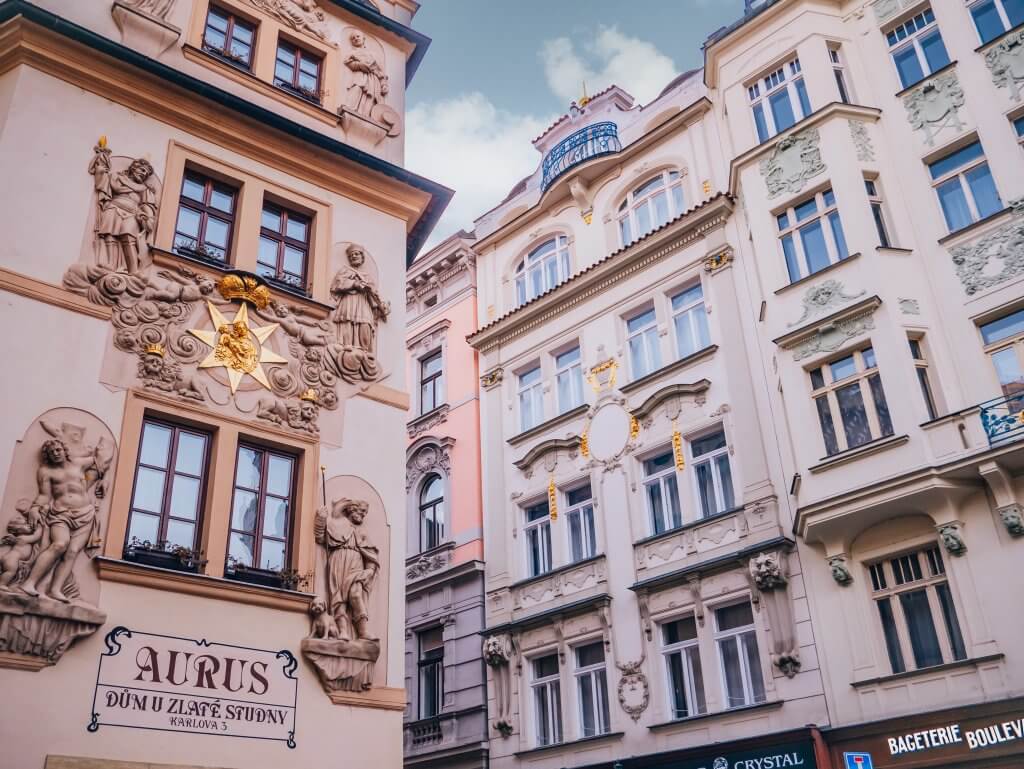 Old buildings in Prague city