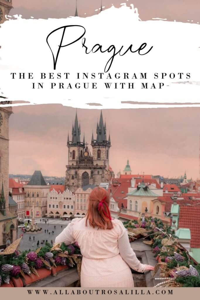 Image of Prague old town with text overlay the best Instagram spots in Prague