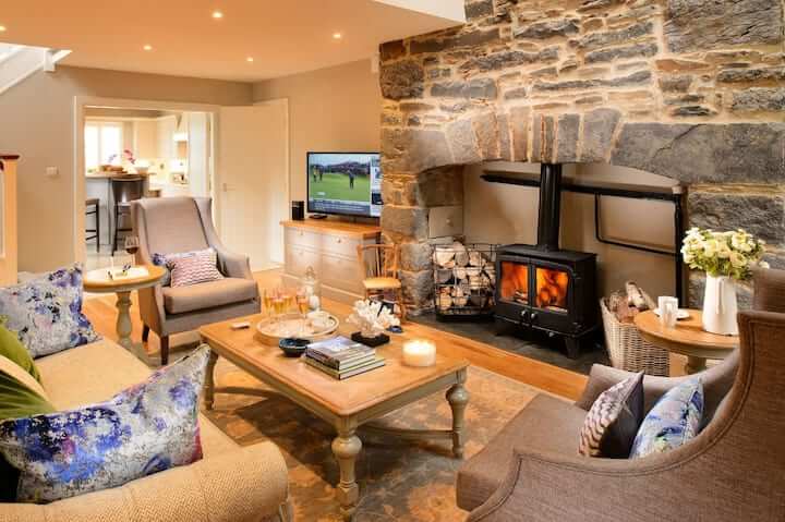 Cosy sitting room of The Hawthorn Cottge one of the best AirBnB's for groups in Ireland