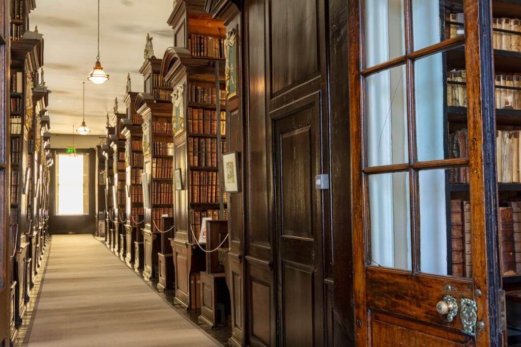Baltic oak bookcases in Marsh's library in Dublin Ireland