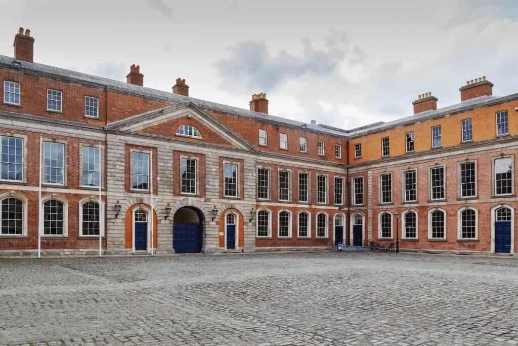 Exterior courtyard of Dublin Castle in Ireland