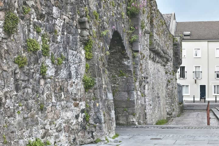 Wall of the Spanish Arch in Galway City