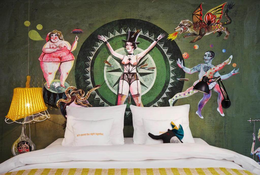 Circus themed hotel room at 25hours hotel Vienna.