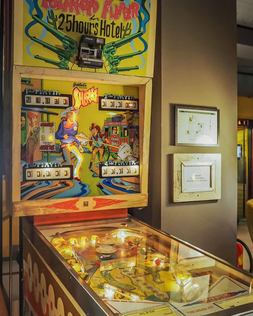 Pinball machine in 25hours hotel in Vienna Austria