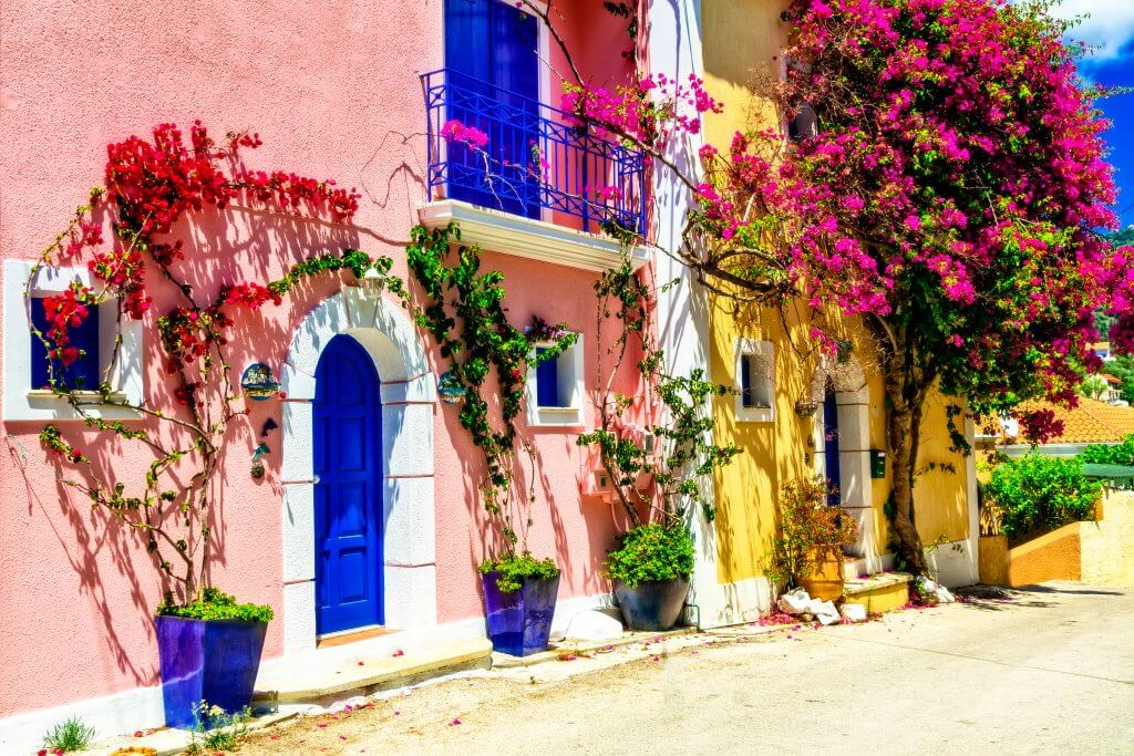 Colourful houses in Assos Kefalonia