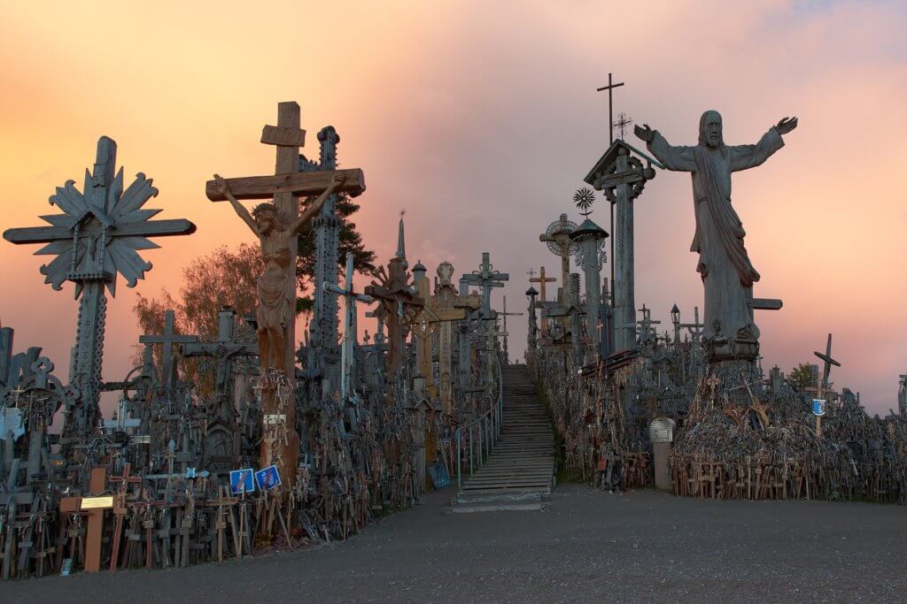 The hill of crosses lithuania is one of the best day trips from Vilnius