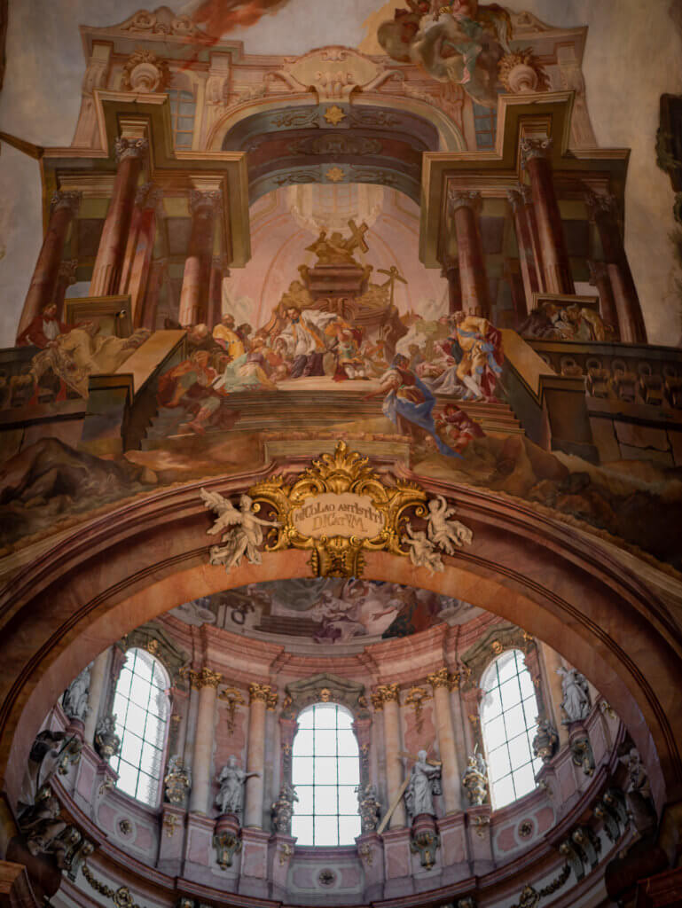 Interior of St Nicholas church in Prague