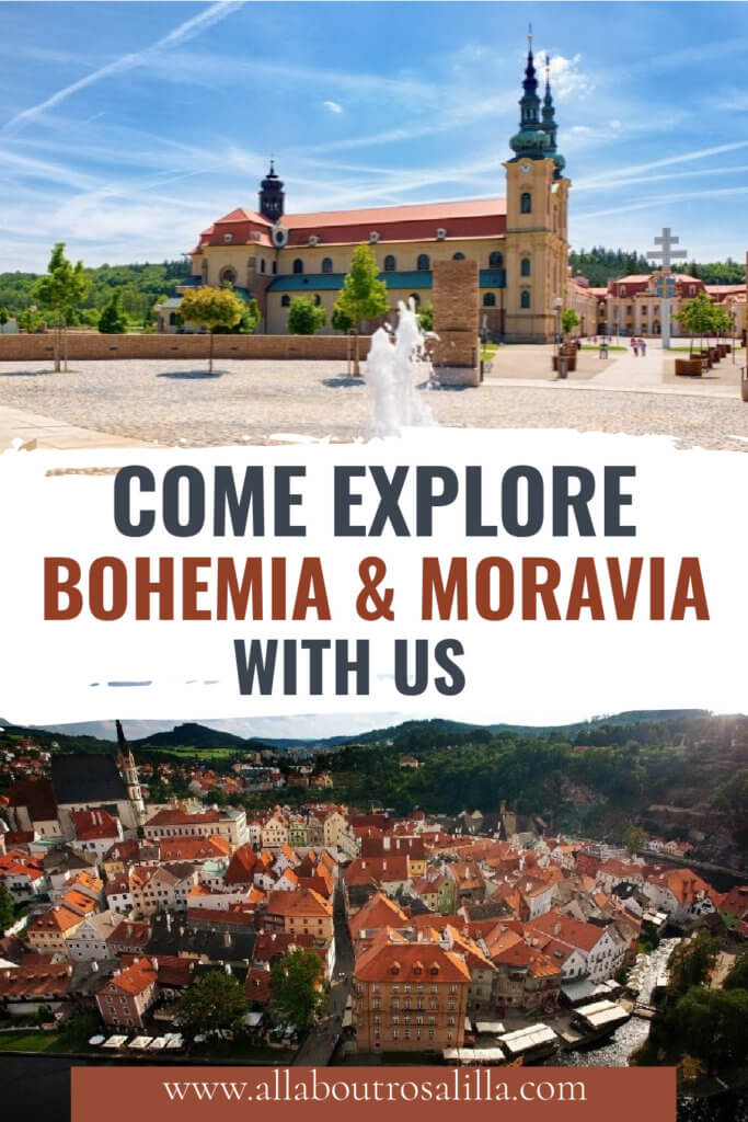 Images of Czech Republic with text overlay come explore Bohemia and Moravia with us small group tours europe