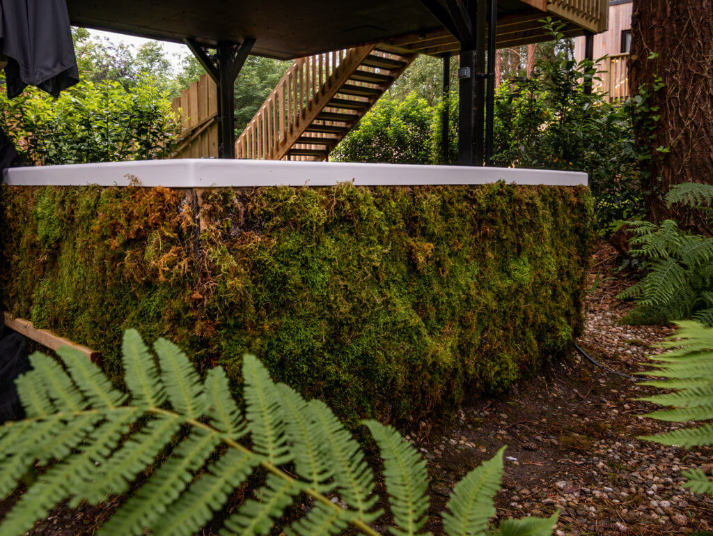 Outdoor hot tub at a treehouse in Northern Ireland