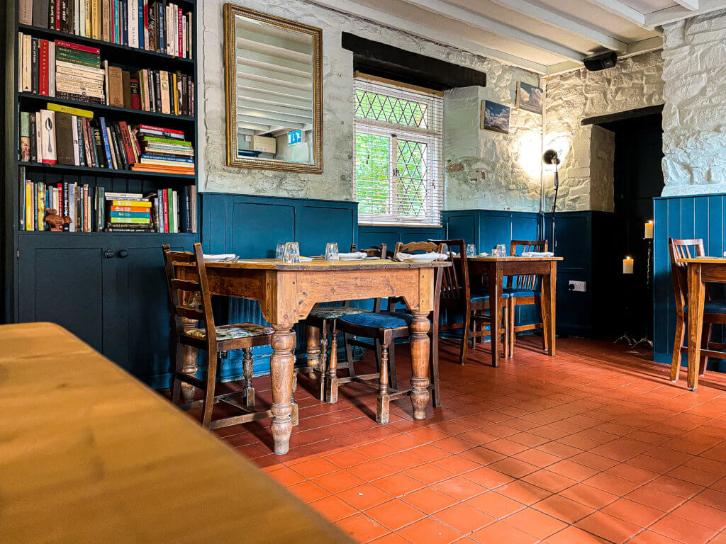 Interior of Y Polyn restaurant in West Wales