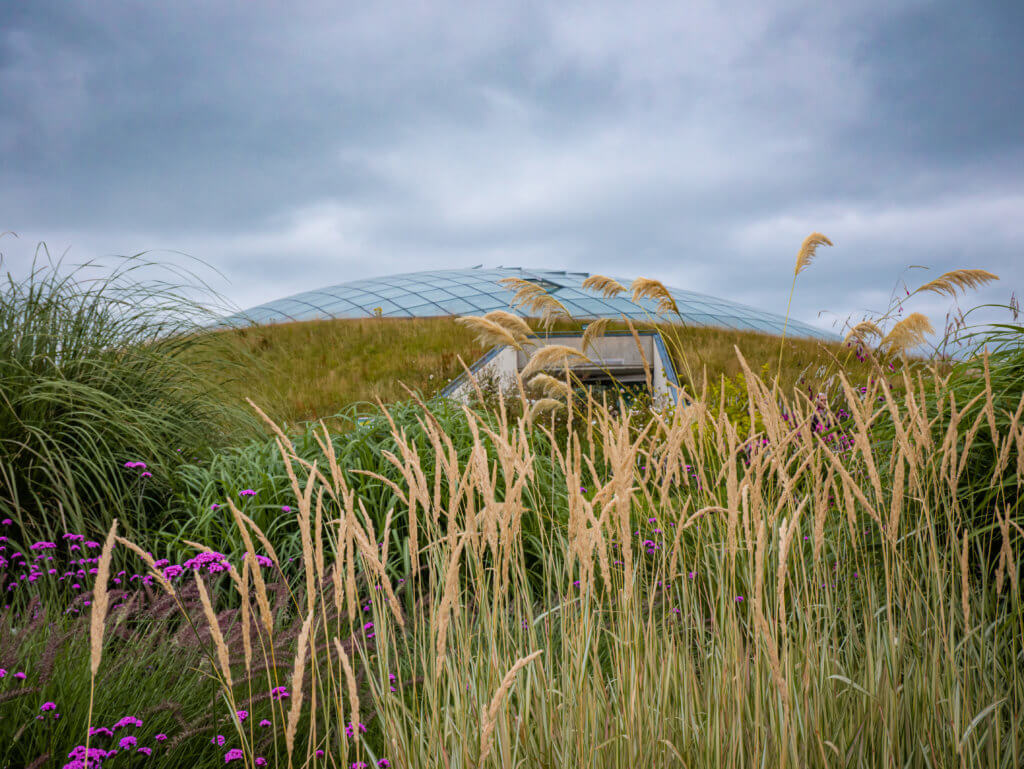 Large glass dome glasshouse at the National Botanic Garden Of Wales