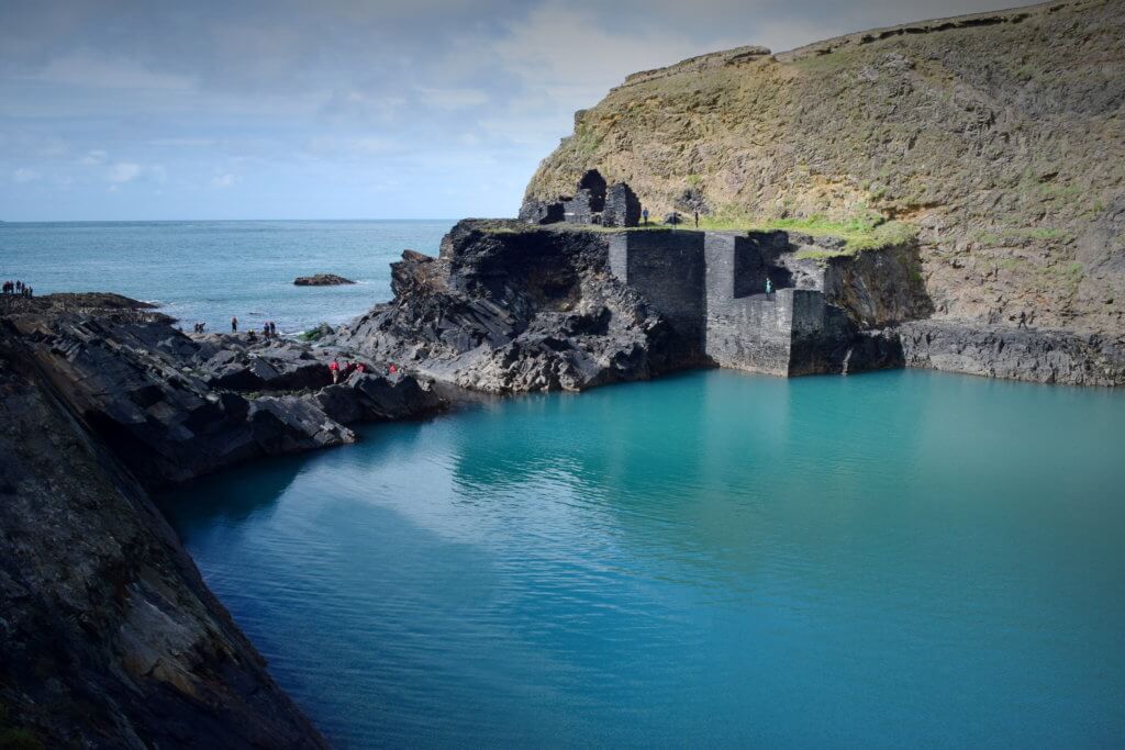Blue Lagoon at Abbereidy on the Pembrokeshire Coast in West Wales