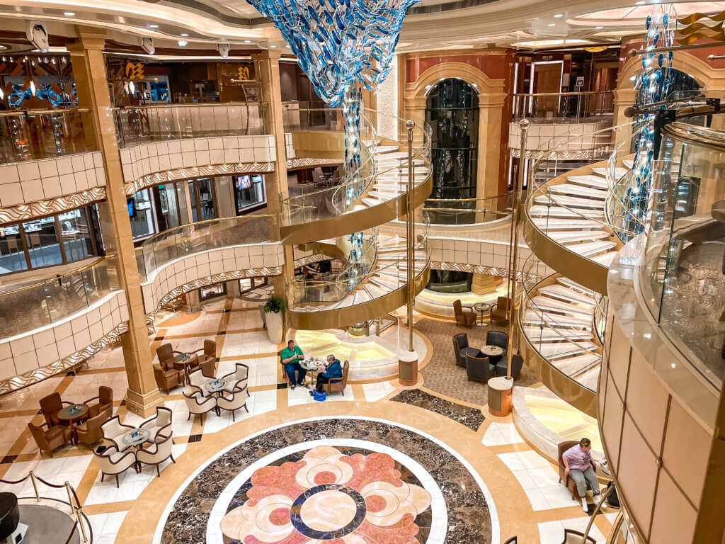 Atrium of the Sky Princess Cruise ship