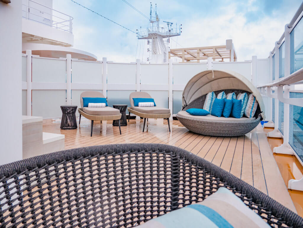 Balcony of the sky suite onboard Sky Princess Cruise Ship