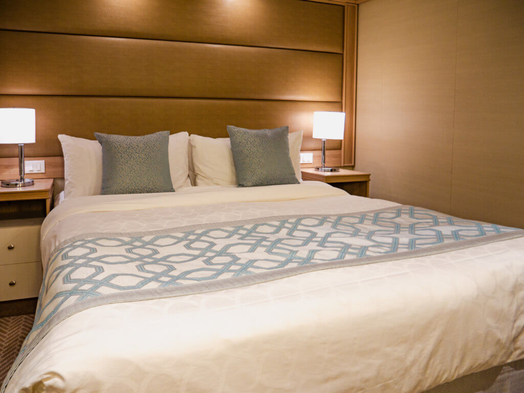 Interior stateroom onboard Sky Princess Cruise Ship