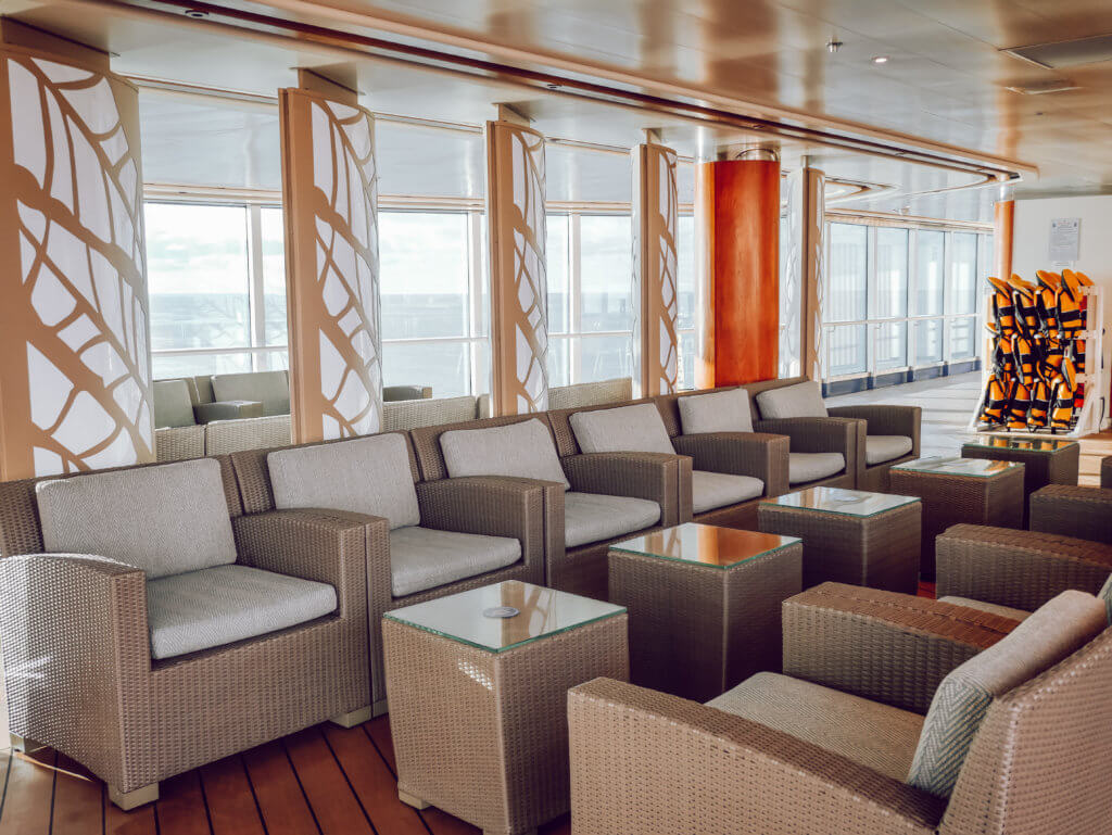 Relaxing seating area onboard Sky Princess Cruise Ship