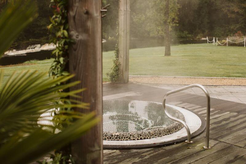 Steaming hot tub at Galgorm resort and spa
