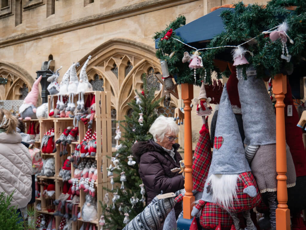 People shopping at Bath Christmas Markets