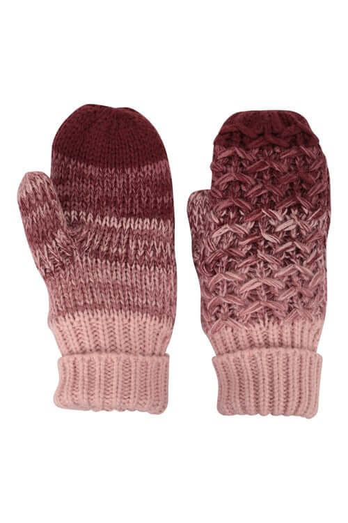 Womens pink ombre mittens