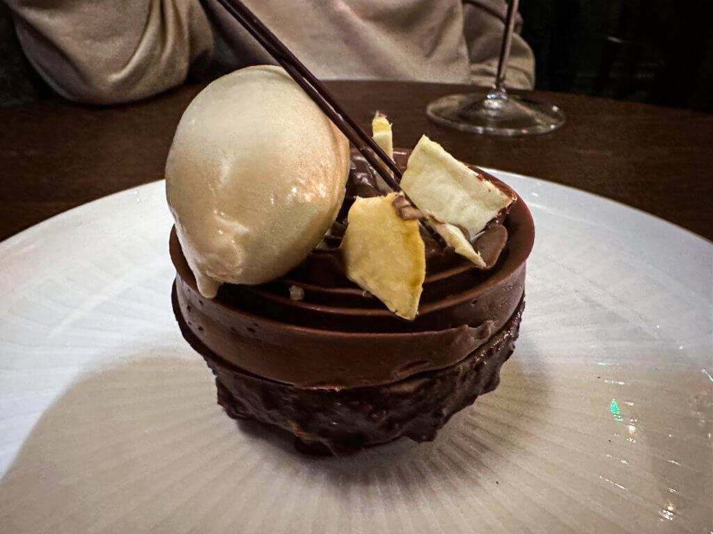 Chocolate dessert at Elders Restaurant at Hotel Indigo Bath