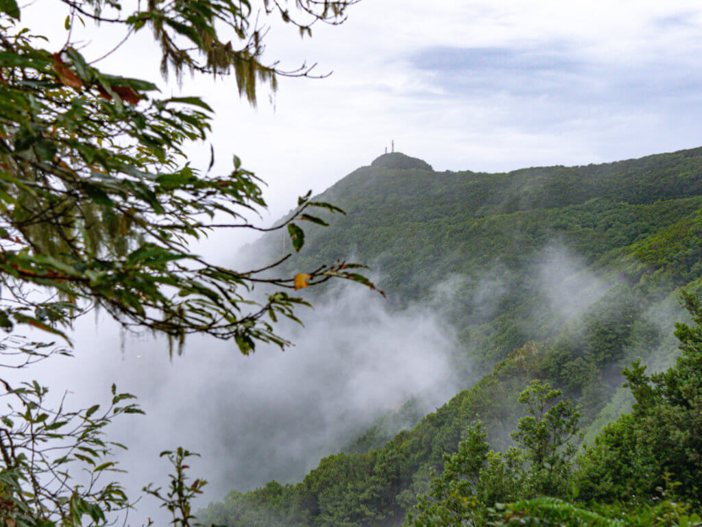 Anaga Rural Park in Tenerife covered by clouds.