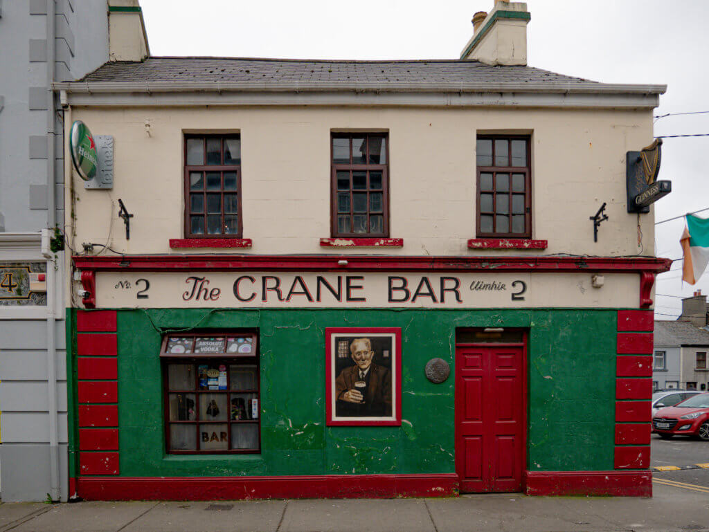 Exterior of The Crane Bar in Galway City Ireland