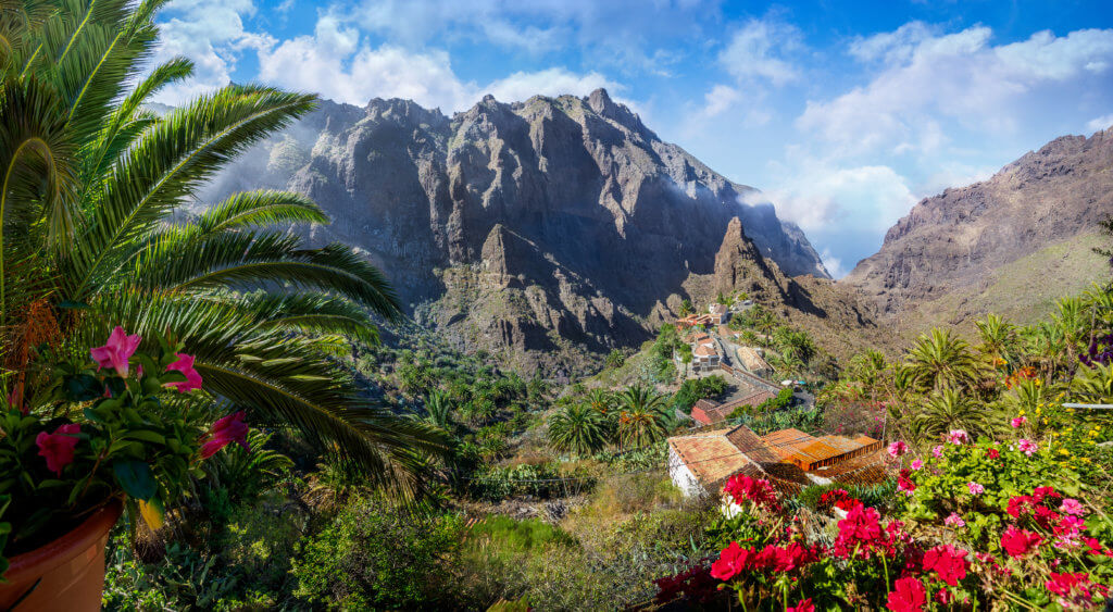 Scenic jungle views of Masca Village in Tenerife.