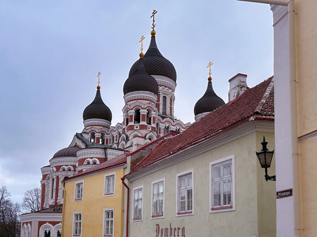 Rooftop view of Alexander Nevsky Cathedral in Tallinn Estonia