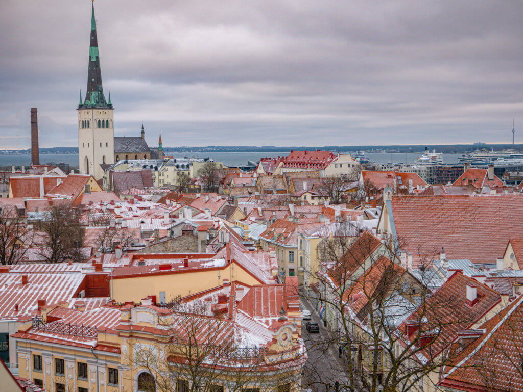 Panoramic view of Tallinn in winter