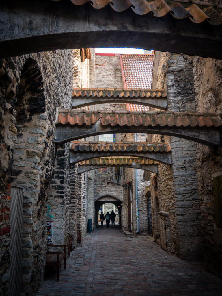 Medieval passageway in Tallinn Estonia