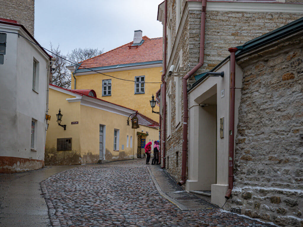 Medieval streets in Old Town Tallinn Estonia