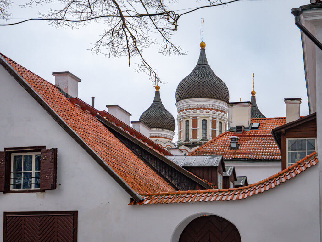 Rooftop view of Alexander Nevsky Cathedral in Tallinn Estonia