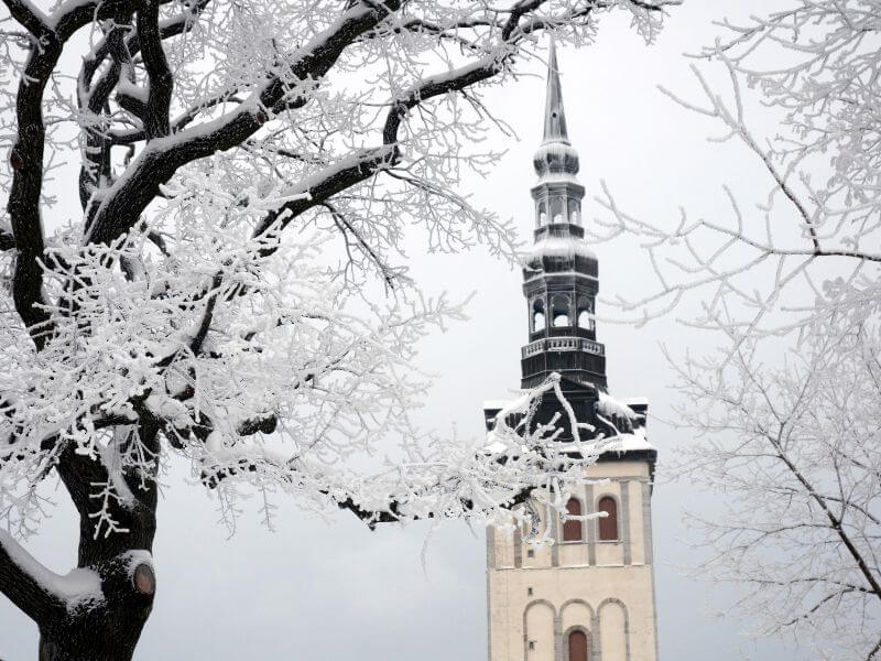 Cold Winter in Tallinn Estonia