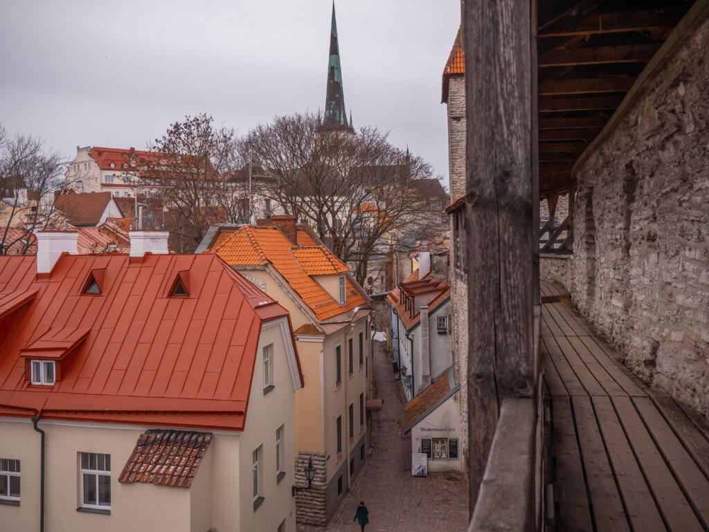 Wooden walkway of Hellemann Tower in Tallinn