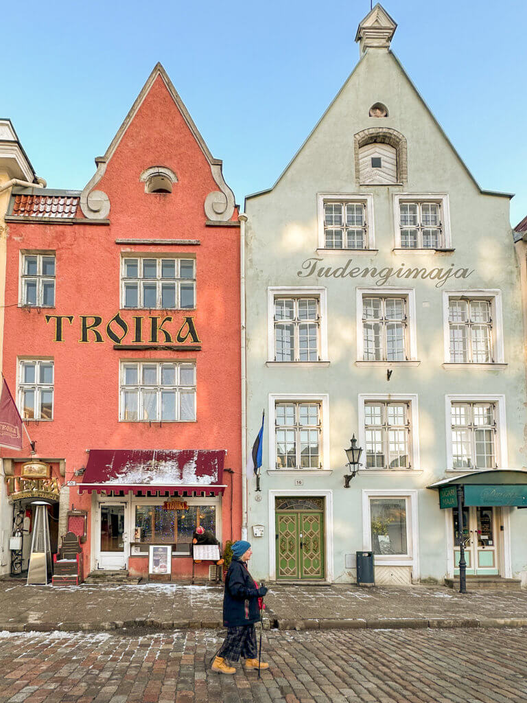 Colourful buildings in the Old Town of Tallinn Estonia