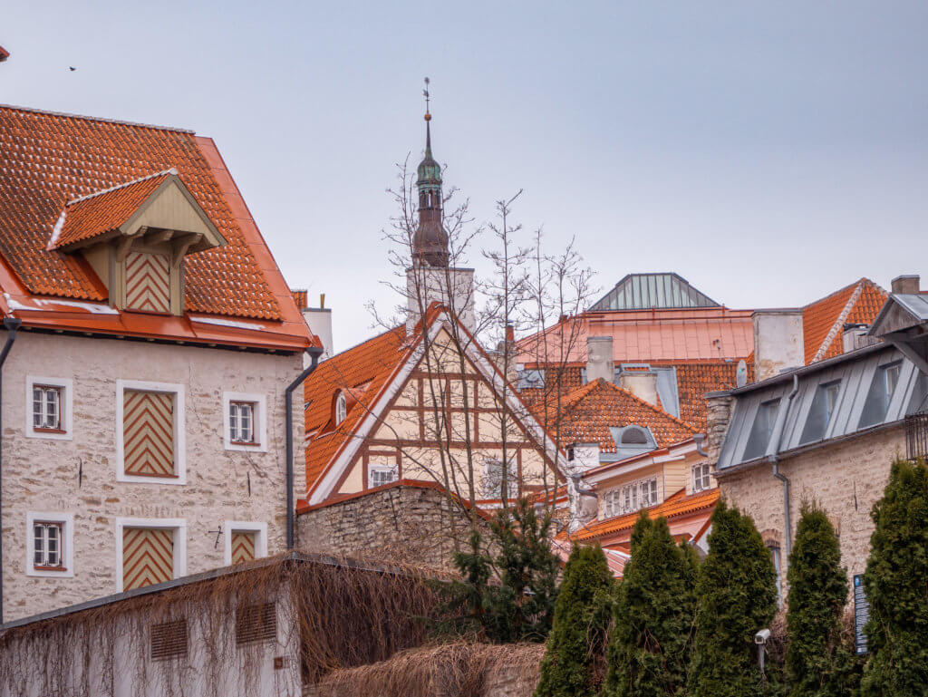 Pretty red tile rooftops in Tallinn