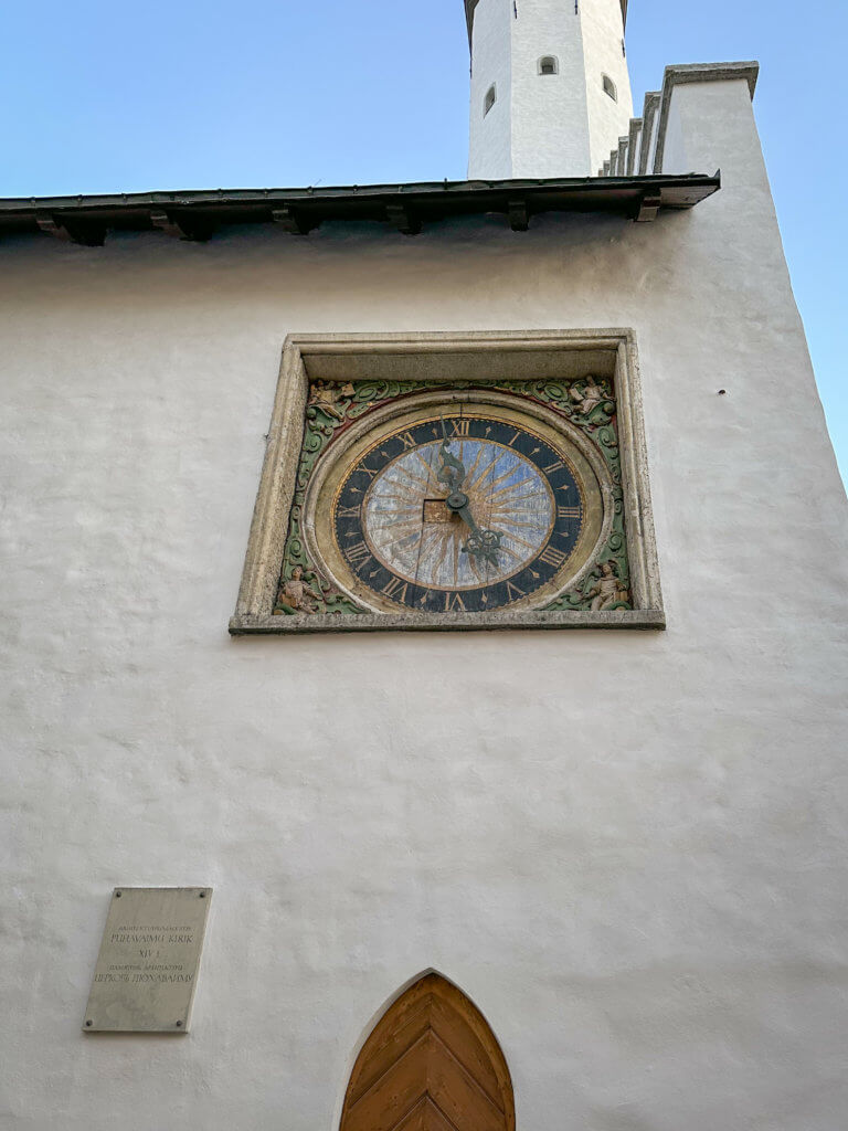 Wooden clock of the church of the holy spirit in Tallinn