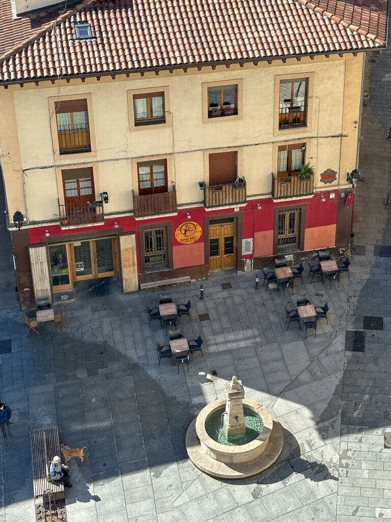 View of a courtyard in medieval Vitoria Gasteiz Spain