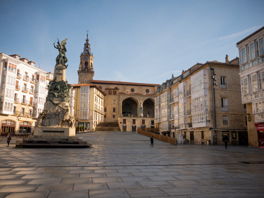 Plaza de la Virgen Blanca in Vitoria Gasteiz in Spanish Basque Country