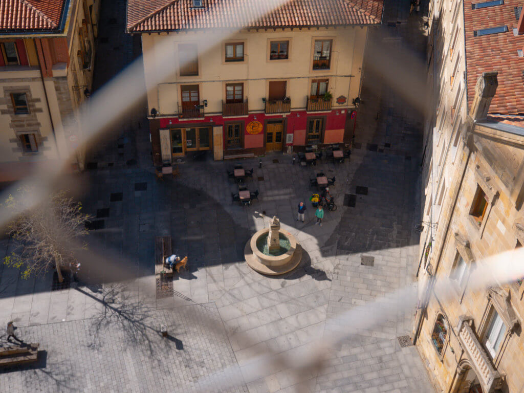 View of a courtyard outside Santa Maria Cathedral in Vitoria Gasteiz in Basque Country