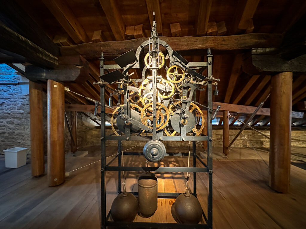 Workings of the bell tower in Santa Maria Cathedral in Vitoria Gasteiz in Basque Country one of the best places to visit in Basque Country