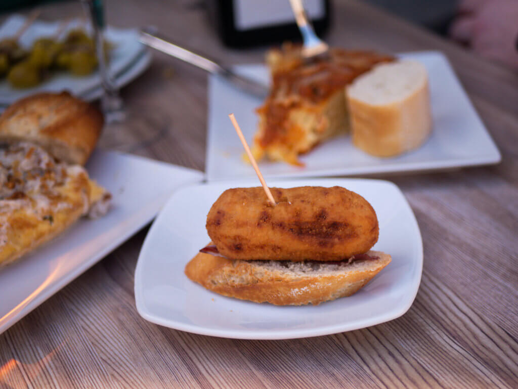 Table of Pintxos in Vitoria Gasteiz Spain